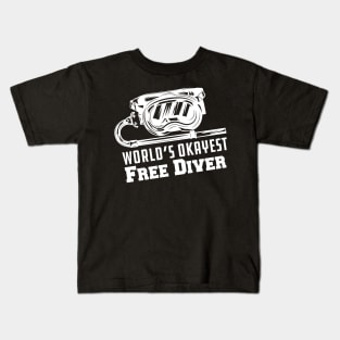 Free Diving - World's Okayest Free Diver Kids T-Shirt